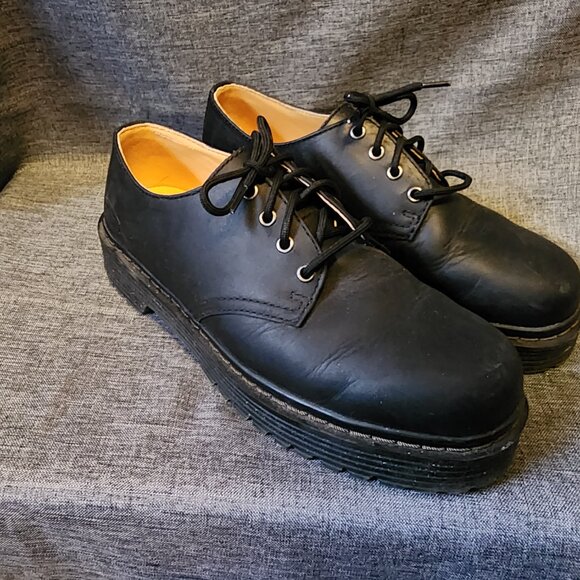 Men's Size 8.5 Skechers 7480 Feel The Comfort Black Leather Lace Up Work Shoes - Picture 4 of 8